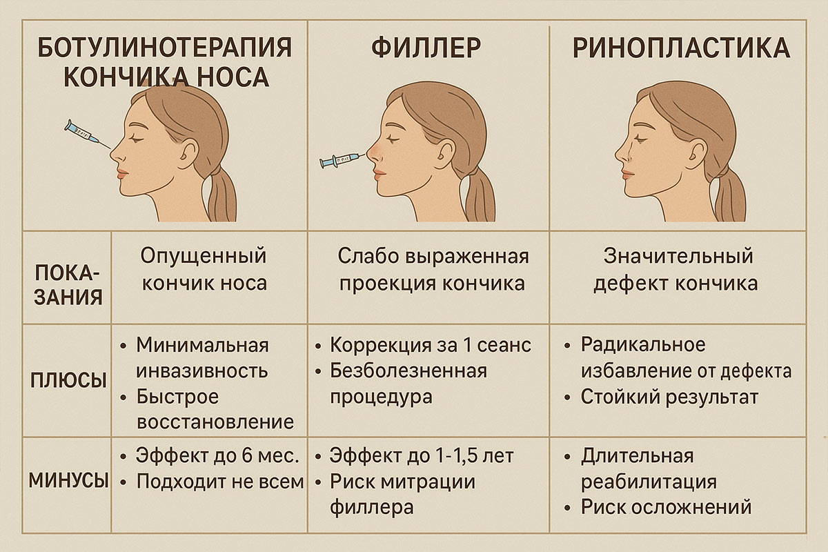 Ботокс в кончик носа до и после