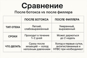 Убрать отеки глаз после ботокса