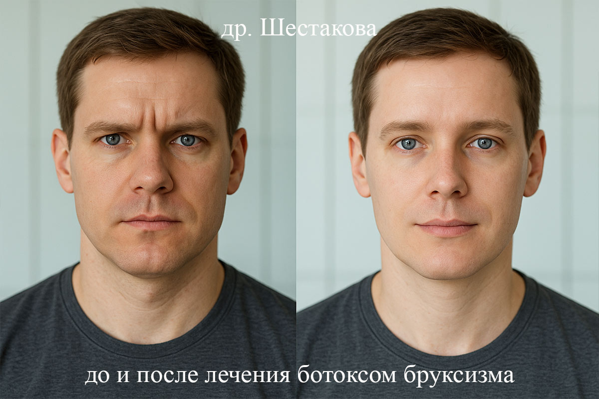 Фото до и после лечения бруксизма