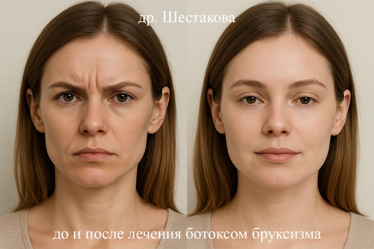 Фото до и после лечения бруксизма
