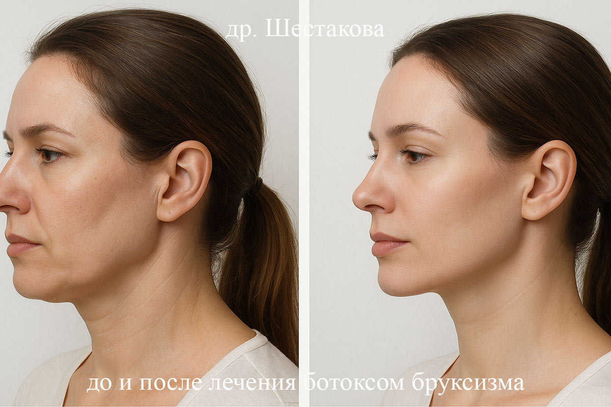 Фото до и после лечения бруксизма