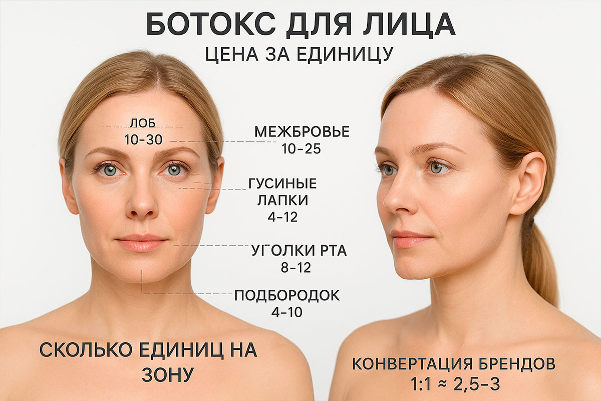 Ботокс для лица цена за единицу