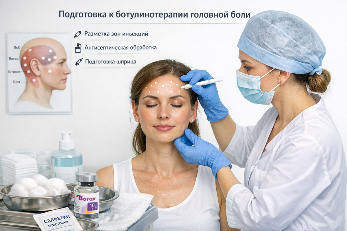 Подготовка к ботулинотерапии головной боли