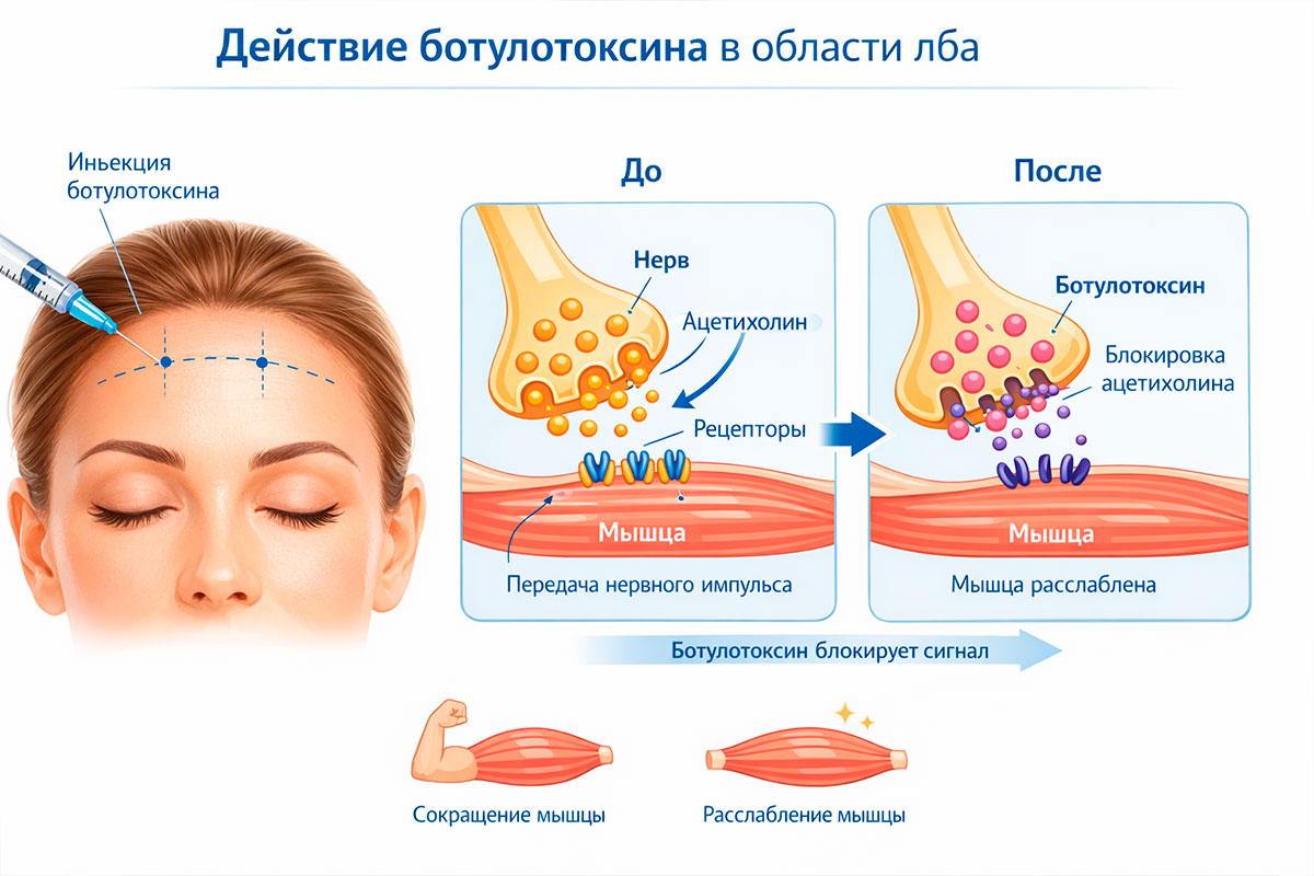 Преимущества Botox в лоб