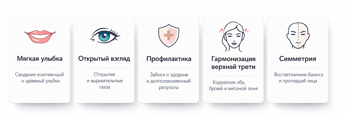 Карточки задач ботулотоксина вокруг глаз для коррекции «гусиных лапок»