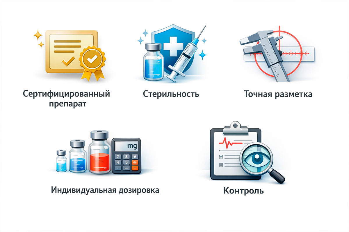Блок безопасности ботулинотерапии вокруг глаз: протоколы и индивидуальная дозировк